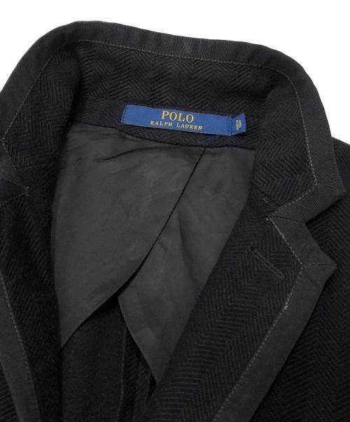 POLO RALPH LAUREN（ポロ・ラルフローレン）POLO RALPH LAUREN (ポロ・ラルフローレン) ヘリンボーンワッペンブレザー ブラック サイズ:Mの古着・服飾アイテム
