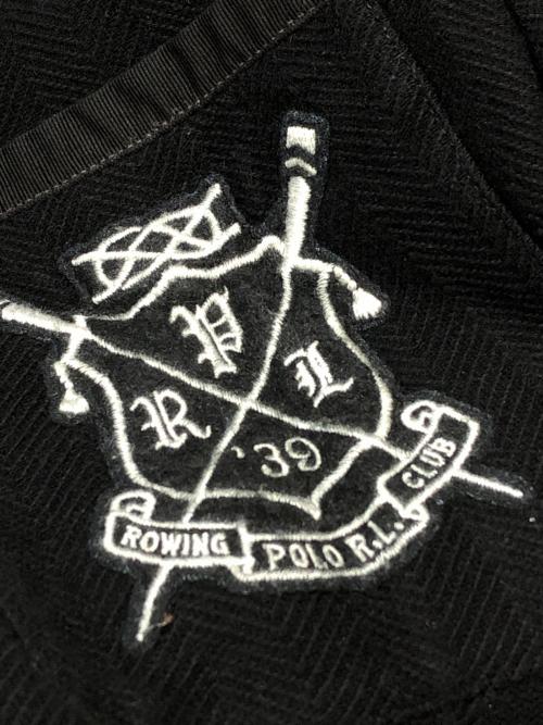 POLO RALPH LAUREN（ポロ・ラルフローレン）POLO RALPH LAUREN (ポロ・ラルフローレン) ヘリンボーンワッペンブレザー ブラック サイズ:Mの古着・服飾アイテム