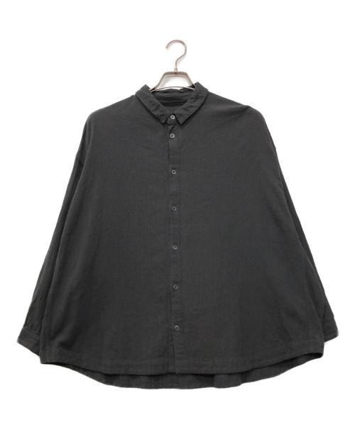 MITTAN（ミッタン）MITTAN (ミッタン) 綿絹楊柳ビッグシャツ ブラック サイズ:2の古着・服飾アイテム
