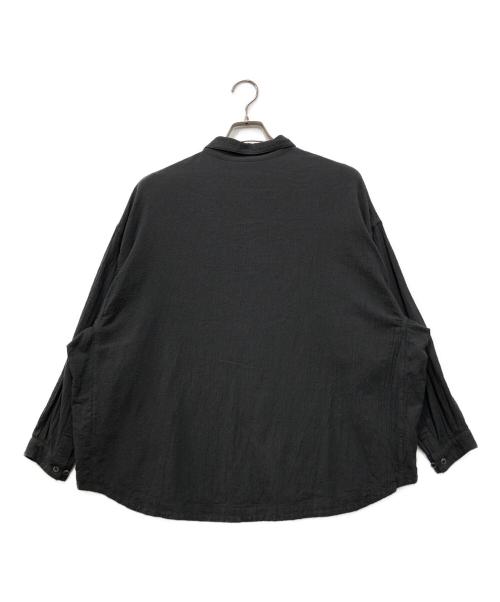 MITTAN（ミッタン）MITTAN (ミッタン) 綿絹楊柳ビッグシャツ ブラック サイズ:2の古着・服飾アイテム