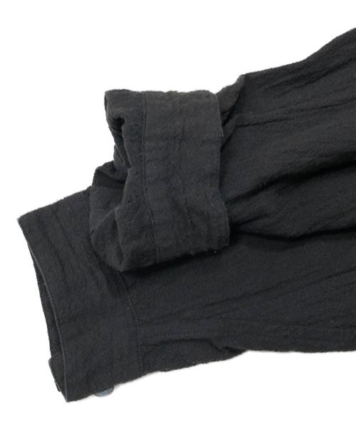 MITTAN（ミッタン）MITTAN (ミッタン) 綿絹楊柳ビッグシャツ ブラック サイズ:2の古着・服飾アイテム