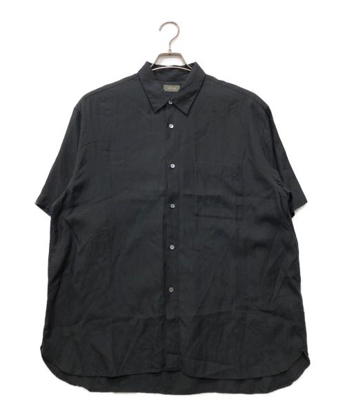 wirrow（ウィロウ）WIRROW (ウィロウ) Cupro Cotton Half Sleeve Shirt ブラック サイズ:2の古着・服飾アイテム