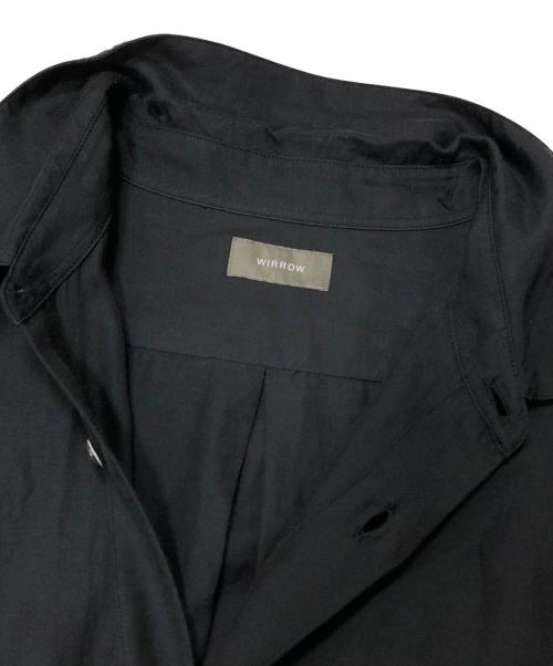 wirrow（ウィロウ）WIRROW (ウィロウ) Cupro Cotton Half Sleeve Shirt ブラック サイズ:2の古着・服飾アイテム