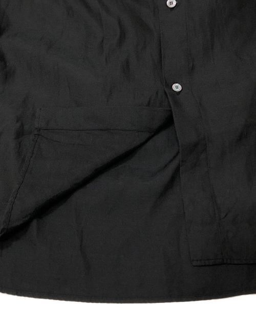 wirrow（ウィロウ）WIRROW (ウィロウ) Cupro Cotton Half Sleeve Shirt ブラック サイズ:2の古着・服飾アイテム