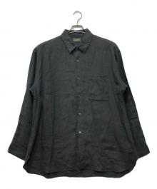 wirrow（ウィロウ）の古着「リネンレギュラーカラーシャツ」｜ブラック