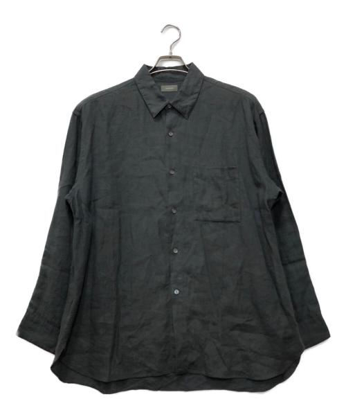 wirrow（ウィロウ）WIRROW (ウィロウ) リネンレギュラーカラーシャツ ブラック サイズ:2の古着・服飾アイテム
