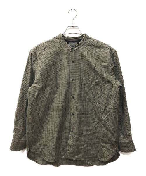 wirrow（ウィロウ）wirrow (ウィロウ) Check Wool Stand Collar Shirt ベージュ サイズ:SIZE 2の古着・服飾アイテム