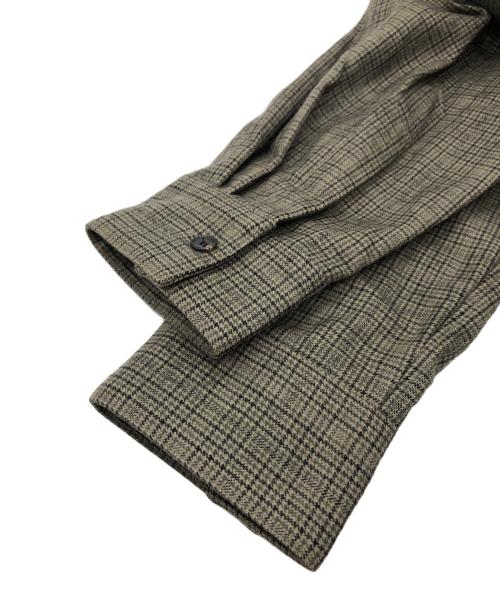 wirrow（ウィロウ）wirrow (ウィロウ) Check Wool Stand Collar Shirt ベージュ サイズ:SIZE 2の古着・服飾アイテム