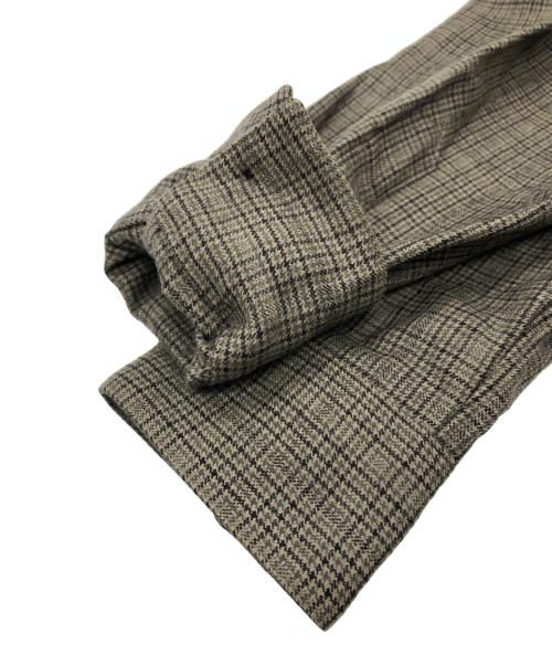 wirrow（ウィロウ）wirrow (ウィロウ) Check Wool Stand Collar Shirt ベージュ サイズ:SIZE 2の古着・服飾アイテム