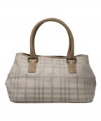 BURBERRY LONDONバーバリーロンドン）の古着「シャドーホースチェックハンドバッグ」｜ベージュ