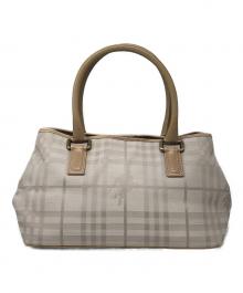 BURBERRY LONDON（バーバリーロンドン）の古着「シャドーホースチェックハンドバッグ」｜ベージュ