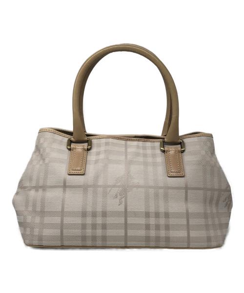 BURBERRY LONDON（バーバリーロンドン）BURBERRY LONDON (バーバリーロンドン) シャドーホースチェックハンドバッグ ベージュの古着・服飾アイテム