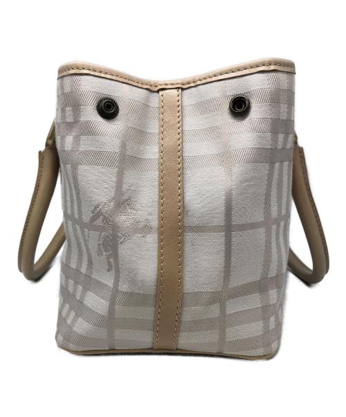BURBERRY LONDON（バーバリーロンドン）BURBERRY LONDON (バーバリーロンドン) シャドーホースチェックハンドバッグ ベージュの古着・服飾アイテム