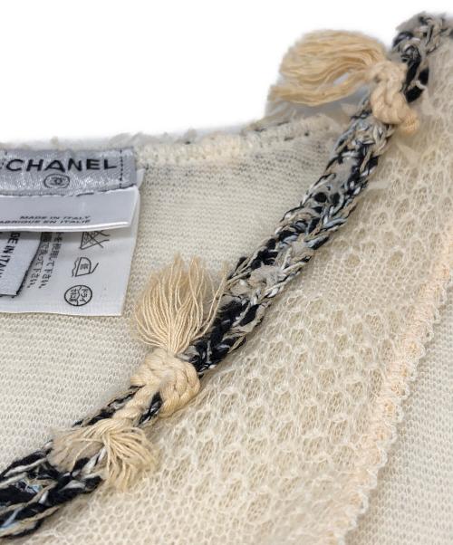CHANEL（シャネル）CHANEL (シャネル) カシミヤココマークアンサンブルカーディガン アイボリー サイズ:38の古着・服飾アイテム