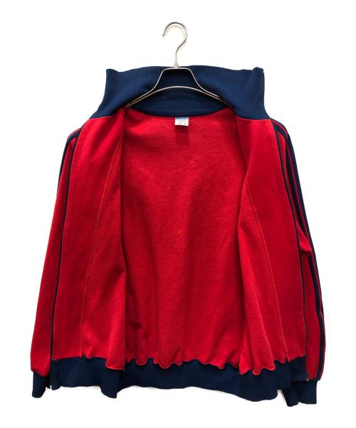 adidas（アディダス）adidas (アディダス) ハイネックトラックジャケット レッド×ネイビー サイズ:6の古着・服飾アイテム