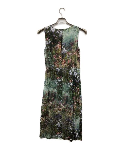MaxMara（マックスマーラ）MaxMara (マックスマーラ) フラワープリントノースリーブワンピース グリーン サイズ:6の古着・服飾アイテム
