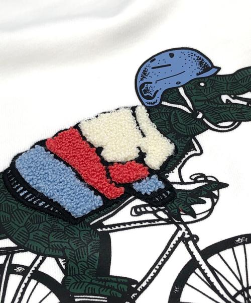 LACOSTE（ラコステ）LACOSTE (ラコステ) NET FLIX (ネットフリックス) アレンジワニロゴクルーネックスウェット ホワイト サイズ:34の古着・服飾アイテム
