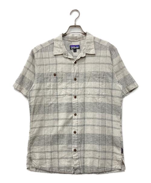 Patagonia（パタゴニア）Patagonia (パタゴニア) コットンヘンプチェックシャツ グレー サイズ:Mの古着・服飾アイテム