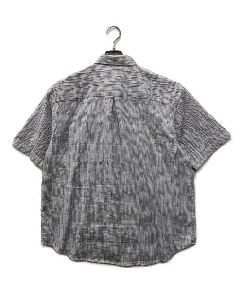 stussy（ステューシー）stussy (ステューシー) WAVY STRIPED SHORT SLEEVE SHIRT ブルー サイズ:Mの古着・服飾アイテム
