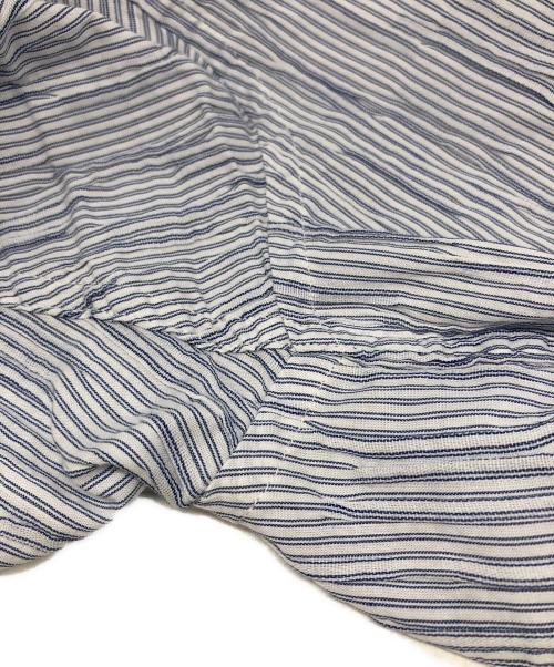 stussy（ステューシー）stussy (ステューシー) WAVY STRIPED SHORT SLEEVE SHIRT ブルー サイズ:Mの古着・服飾アイテム