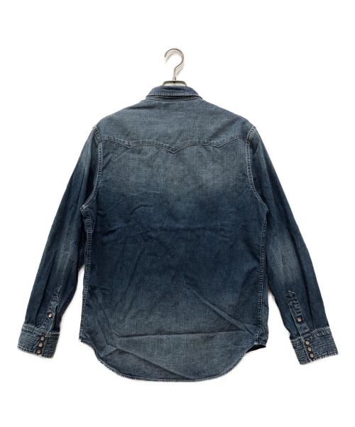 RRL（ダブルアールエル）RRL (ダブルアールエル) コンチョボタン デニムウエスタンシャツ インディゴ サイズ:Lの古着・服飾アイテム