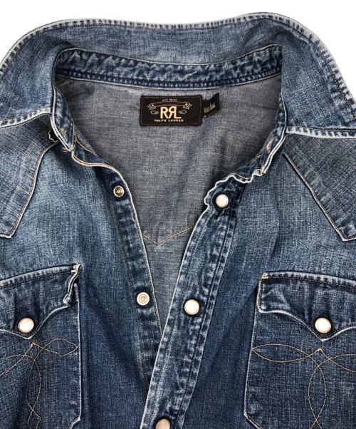 RRL（ダブルアールエル）RRL (ダブルアールエル) コンチョボタン デニムウエスタンシャツ インディゴ サイズ:Lの古着・服飾アイテム