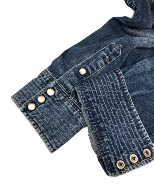 RRL（ダブルアールエル）RRL (ダブルアールエル) コンチョボタン デニムウエスタンシャツ インディゴ サイズ:Lの古着・服飾アイテム