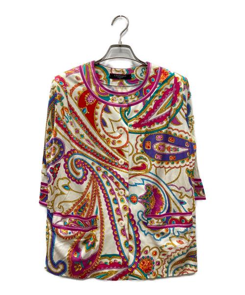 LEONARD FASHION（レオナールファッション）LEONARD FASHION (レオナールファッション) 総柄セットアップ ベージュ×ピンク サイズ:Mの古着・服飾アイテム