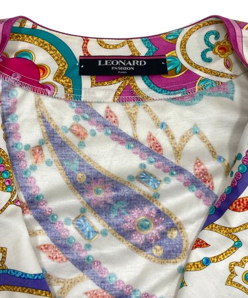 LEONARD FASHION（レオナールファッション）LEONARD FASHION (レオナールファッション) 総柄セットアップ ベージュ×ピンク サイズ:Mの古着・服飾アイテム