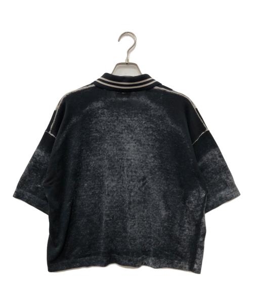 DIESEL（ディーゼル）DIESEL (ディーゼル) M-OLIBA-POLO ニットポロシャツ ブラック×グレー サイズ:Mの古着・服飾アイテム