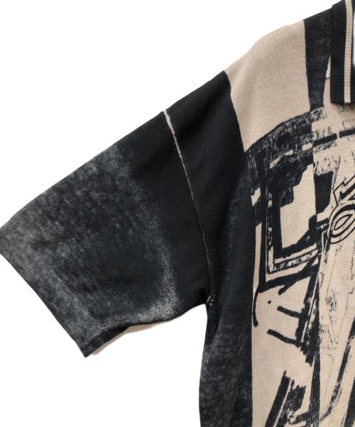 DIESEL（ディーゼル）DIESEL (ディーゼル) M-OLIBA-POLO ニットポロシャツ ブラック×グレー サイズ:Mの古着・服飾アイテム