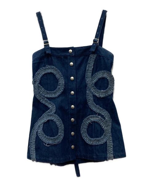 sahara（サハラ）sahara (サハラ) Gathering Tape Denim Bustier インディゴ サイズ:FREEの古着・服飾アイテム