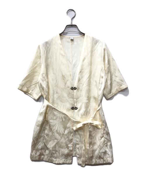 sahara（サハラ）sahara (サハラ) Satin Jacquard Collarless Jacket アイボリー サイズ:FREEの古着・服飾アイテム