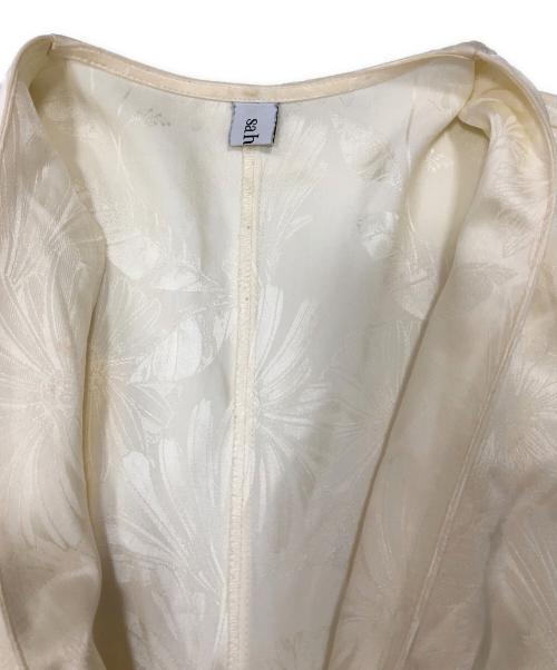 sahara（サハラ）sahara (サハラ) Satin Jacquard Collarless Jacket アイボリー サイズ:FREEの古着・服飾アイテム