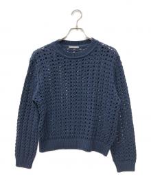 theory luxe（セオリーリュクス）の古着「メッシュニット/Lype Tocco Sweater」｜ネイビー