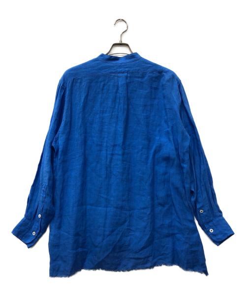 MAATEE&SONS（マーティーアンドサンズ）MAATEE&SONS (マーティーアンドサンズ) 強撚LINENガーゼBANDカラーSH ブルー サイズ:2の古着・服飾アイテム