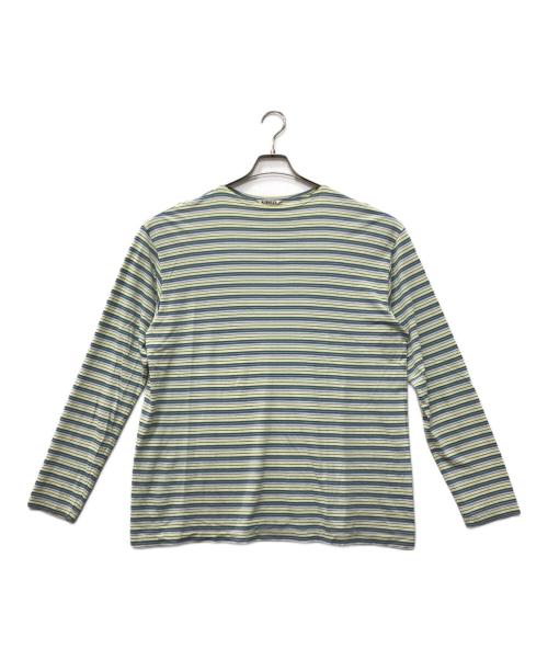 AURALEE（オーラリー）AURALEE (オーラリー) HARD TWIST COTTON BORDER BOAT NECK L/S TEE グリーン サイズ:3の古着・服飾アイテム