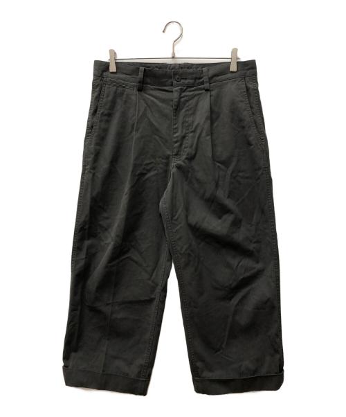 TOMORROW LAND（トゥモローランド）TOMORROW LAND (トゥモローランド) 60/3 コットンオックスフォード 1プリーツバレルパンツ オリーブ サイズ:Mの古着・服飾アイテム