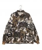 PREDATOR CAMOUFLAGEプレデター カモフラージュ）の古着「プレデターカモジップアップジャケット」｜グレー×ブラウン