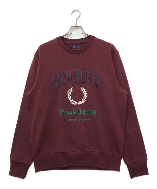 FRED PERRY（フレッドペリー）FRED PERRY (フレッドペリー) Embroidered Champion Sweatshirt ボルドー サイズ:Lの古着・服飾アイテム