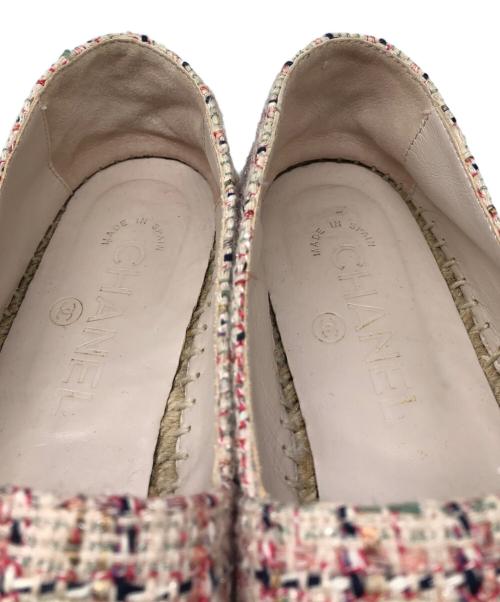 CHANEL（シャネル）CHANEL (シャネル) ツイードココマークエスパドリーユ ピンク サイズ:SIZE38の古着・服飾アイテム