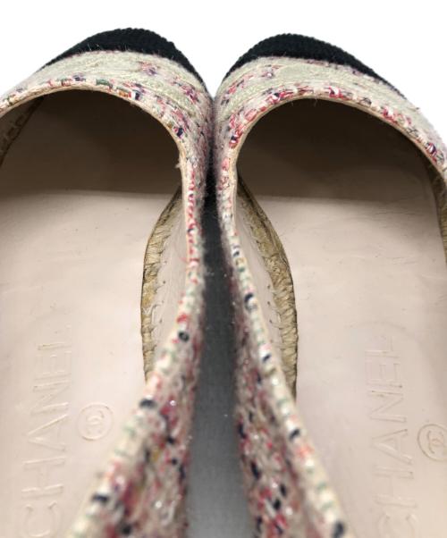 CHANEL（シャネル）CHANEL (シャネル) ツイードココマークエスパドリーユ ピンク サイズ:SIZE38の古着・服飾アイテム