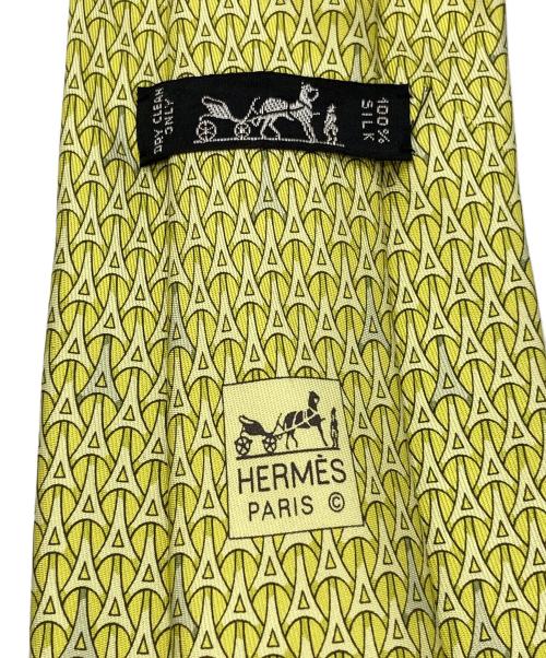 HERMES（エルメス）HERMES (エルメス) 幾何学模様シルクネクタイ グリーン サイズ:下記参照の古着・服飾アイテム