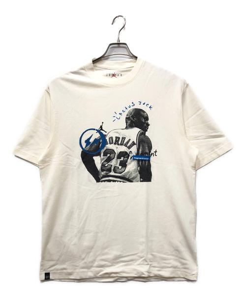 JORDAN（ジョーダン）JORDAN (ジョーダン) Travis Scott (トラヴィススコット) FRAGMENT DESIGN (フラグメントデザイン) プリントTシャツ ホワイト サイズ:M 未使用品の古着・服飾アイテム