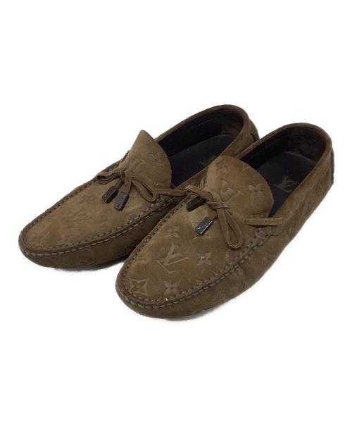 LOUIS VUITTON（ルイ ヴィトン）LOUIS VUITTON (ルイ ヴィトン) LVドライバーライン スエード ローファー ブラウン サイズ:6 1/2の古着・服飾アイテム
