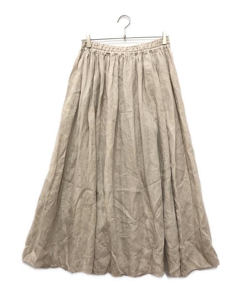 HUIS.（ハウス）HUIS． (ハウス) シャトルリネンロングスカートL ベージュ サイズ:Fの古着・服飾アイテム