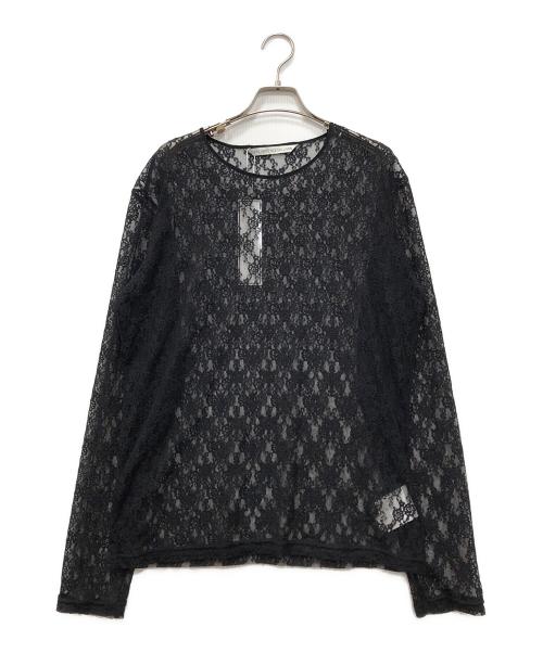 JOHN LAWRENCE SULLIVAN（ジョン ローレンス サリバン）JOHN LAWRENCE SULLIVAN (ジョン ローレンス サリバン) JLS FLOWER LACE CREW NECK TOP ブラック サイズ:S 未使用品の古着・服飾アイテム