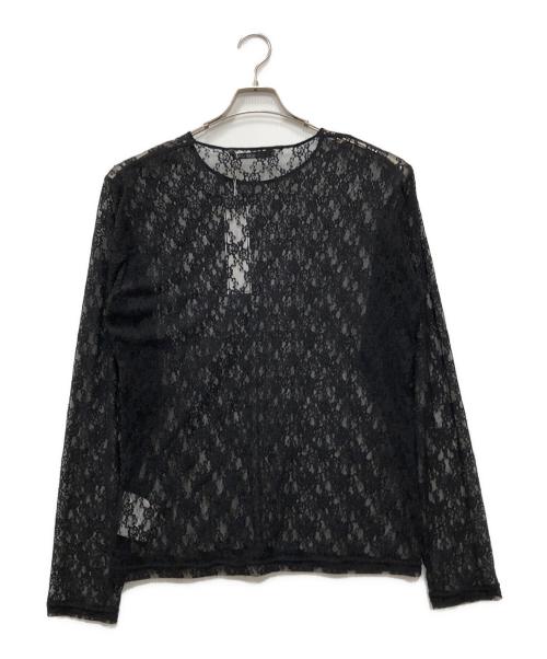 JOHN LAWRENCE SULLIVAN（ジョン ローレンス サリバン）JOHN LAWRENCE SULLIVAN (ジョン ローレンス サリバン) JLS FLOWER LACE CREW NECK TOP ブラック サイズ:S 未使用品の古着・服飾アイテム