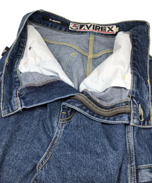AVIREX（アヴィレックス）AVIREX (アヴィレックス) VARSITY PAINTER SHORTS インディゴ サイズ:Mの古着・服飾アイテム
