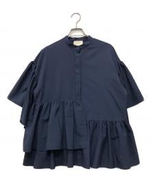 UNITED ARROWS（ユナイテッドアローズ）の古着「イレギュラーペプラムブラウス」｜ネイビー
